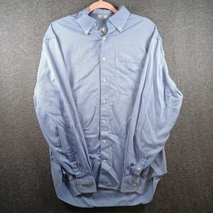 Peter Millar Button Down‎ Shirt Mens Large Checkered Blue White Business Work
